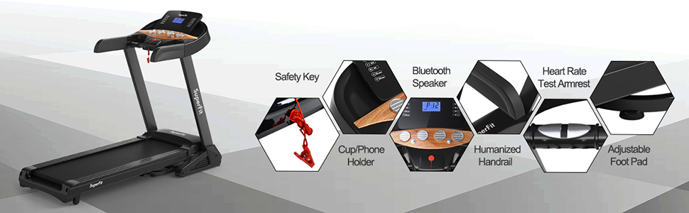 Goplus 3.75HP Folding Treadmill with Incline treadmill