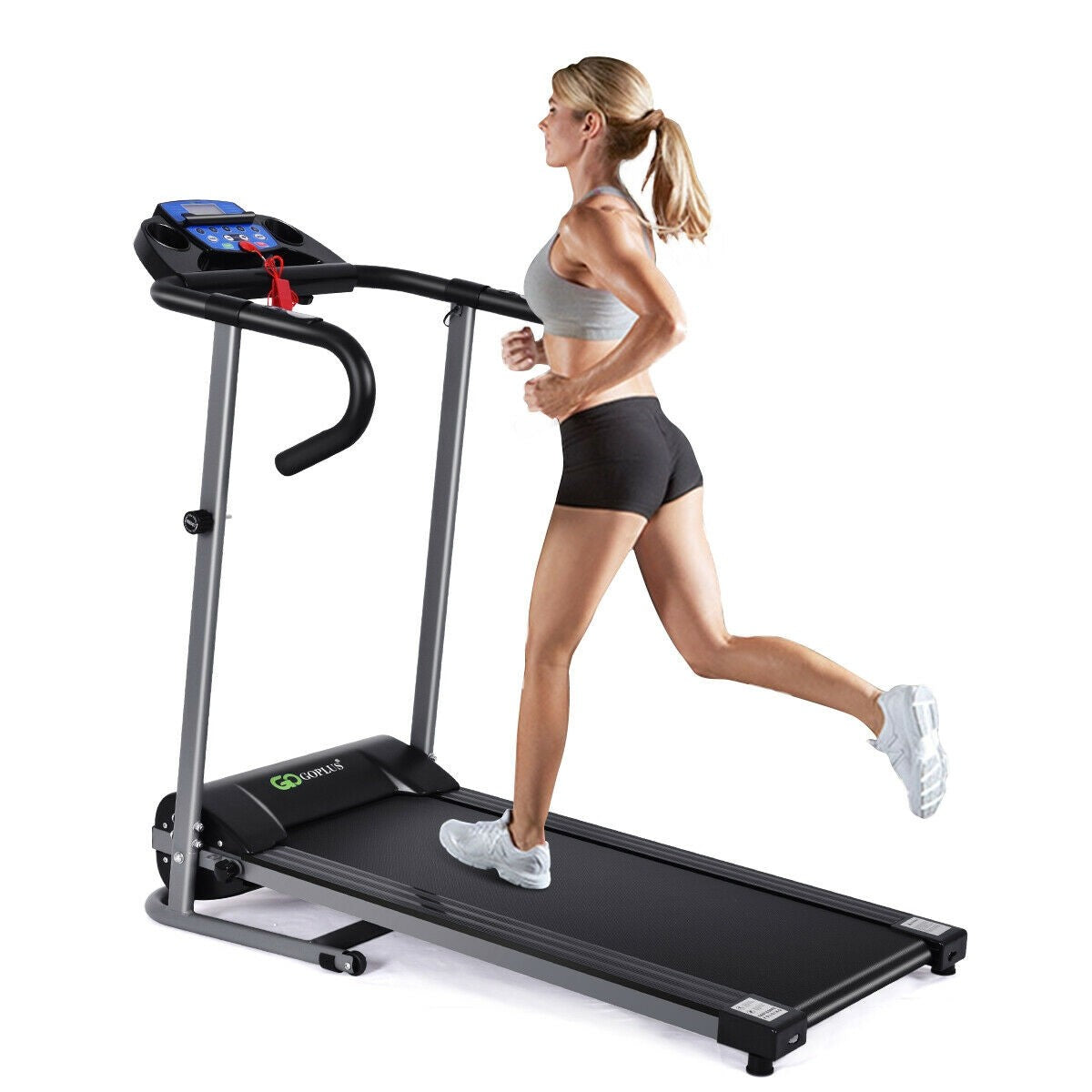 electric folding treadmill with lcd display and heart rate sensor
