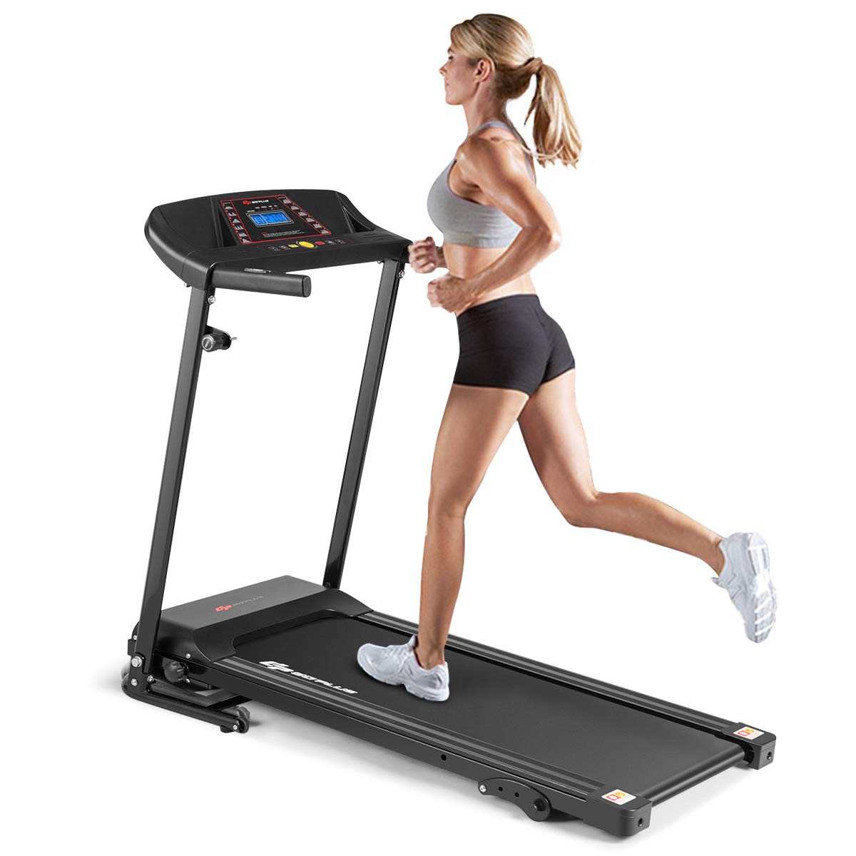 electric folding treadmill, adjustable incline and low noise design