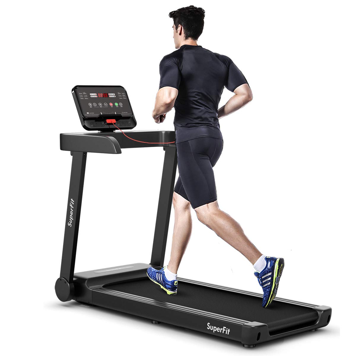 goplus heavy duty treadmill for gym, superfit electric treadmill with app control