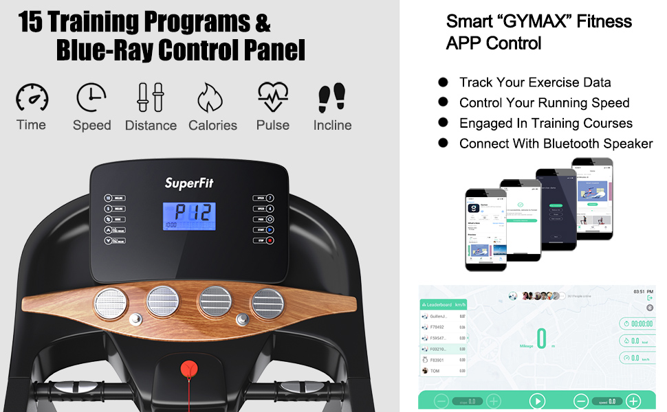 Goplus 3.75HP Folding Treadmill with Incline TREADMILL