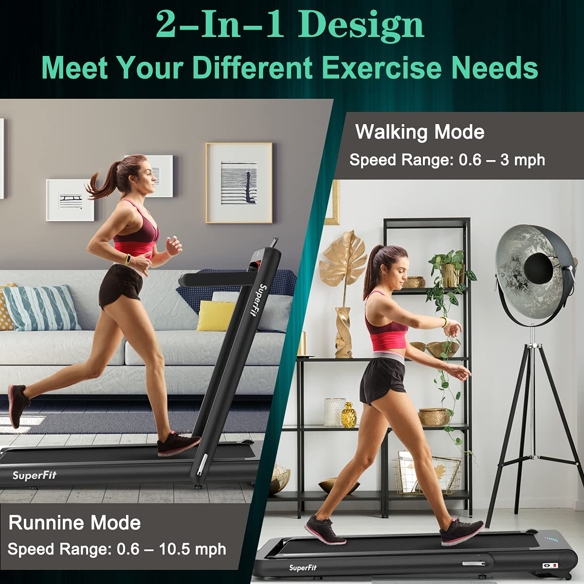 goplus 2 in 1 folding treadmill, 4.75hp superfit under desk electric treadmill with app control goplus 2 in 1 folding treadmill, 4.75hp superfit under desk electric treadmill with app control