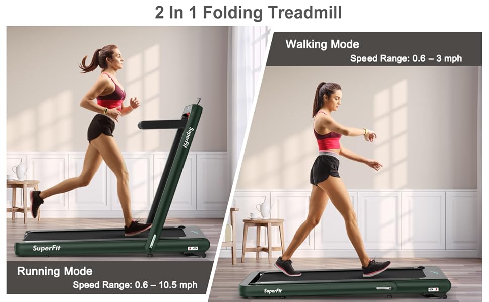 Goplus 2 in 1 Folding Treadmill, 4.75HP Goplus 2 in 1 Folding Treadmill