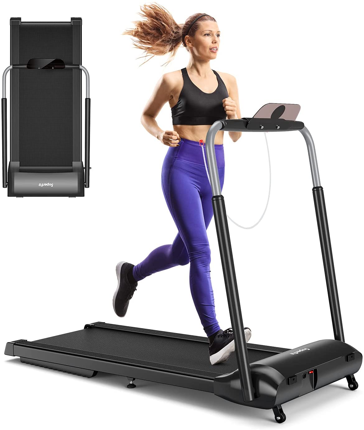3.0hp folding treadmill, foldable superfit treadmill
