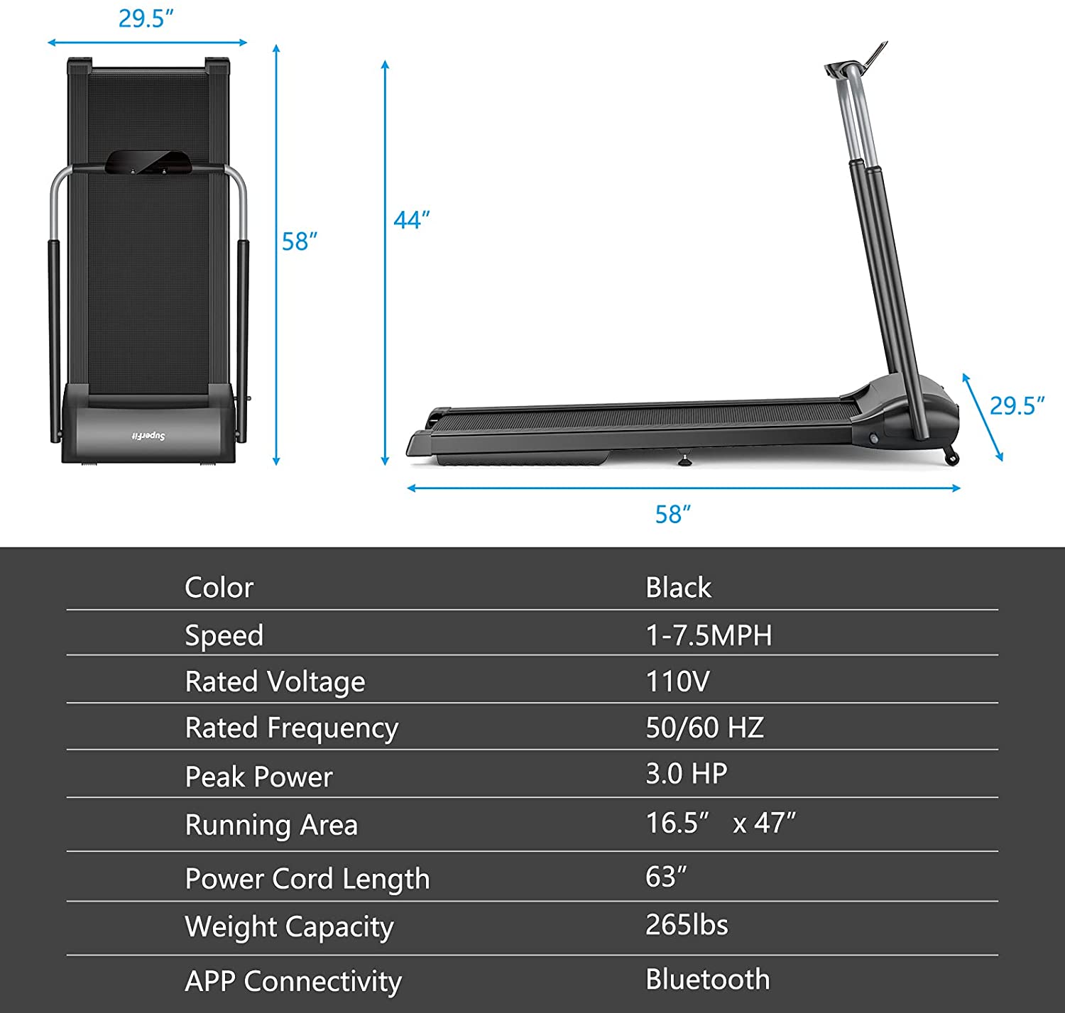3.0hp folding treadmill, foldable superfit treadmill 3.0hp folding treadmill, foldable superfit treadmill