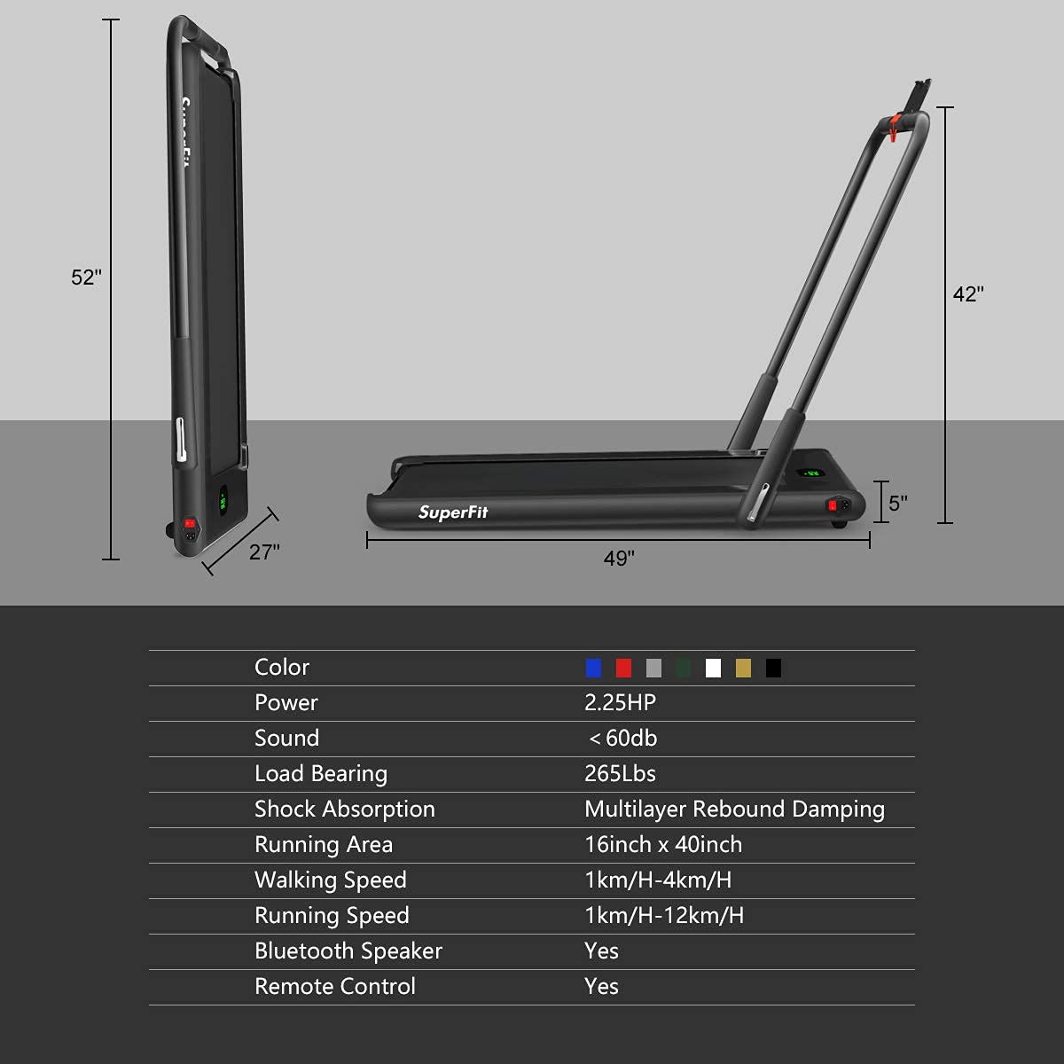 2 in 1 folding treadmill, 2.25hp under desk electric superfit treadmill 2 in 1 folding treadmill, 2.25hp under desk electric superfit treadmill