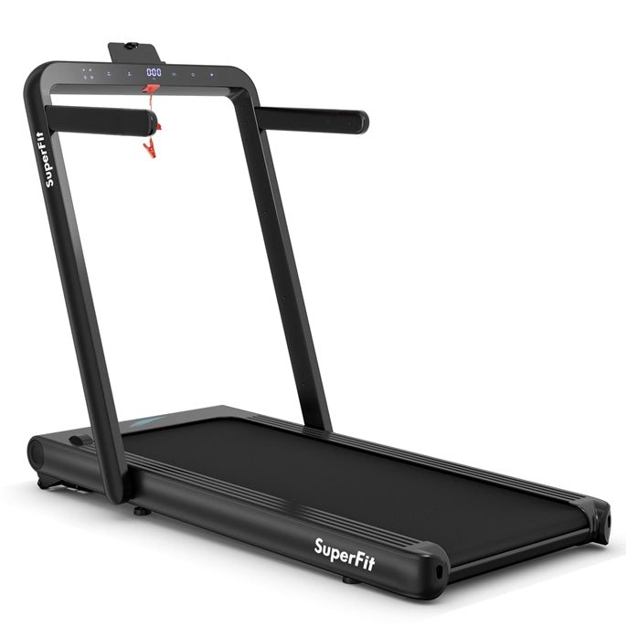 goplus 2 in 1 folding treadmill, 4.75hp superfit under desk electric treadmill with app control