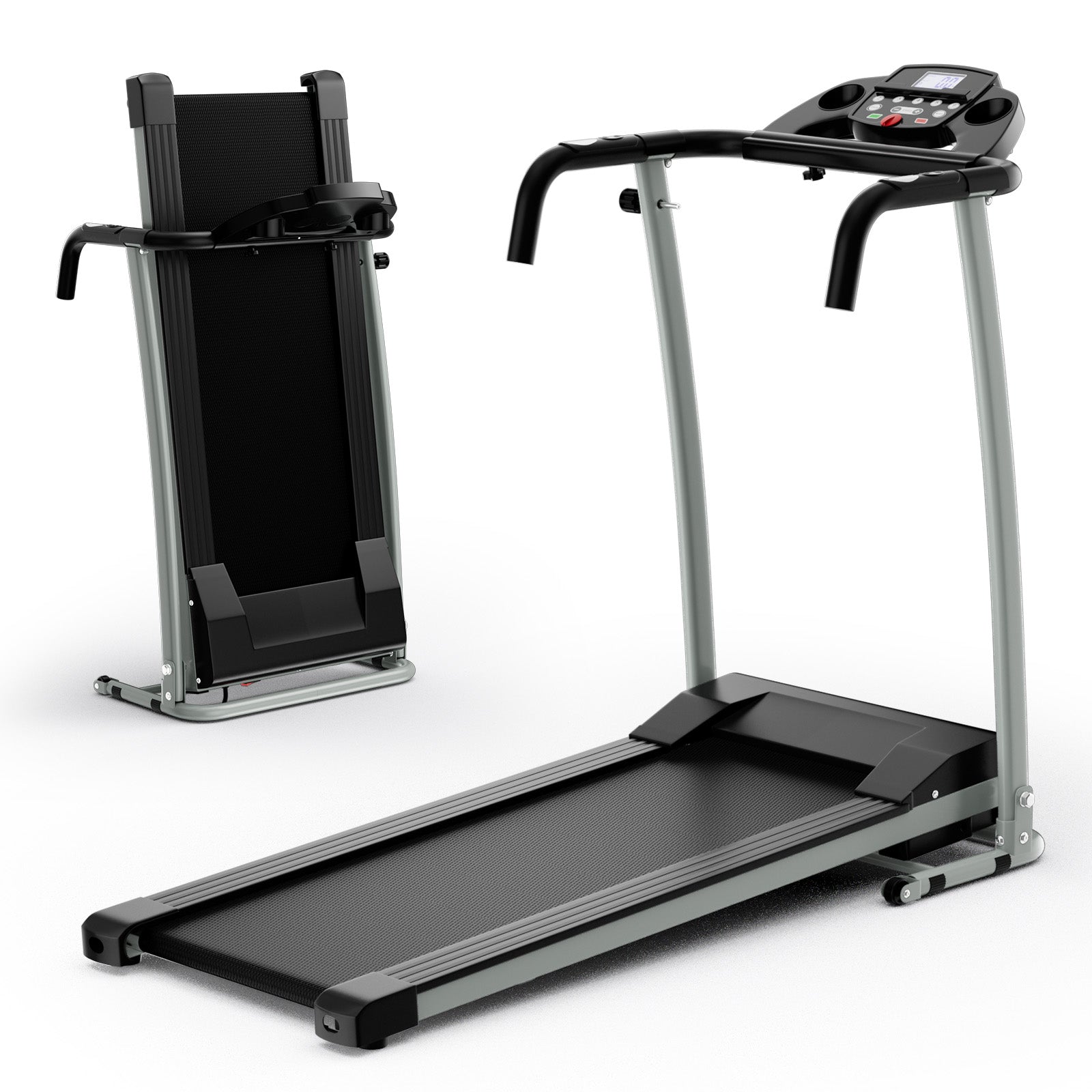 folding treadmill, electric running machine with led display and mobile phone holder