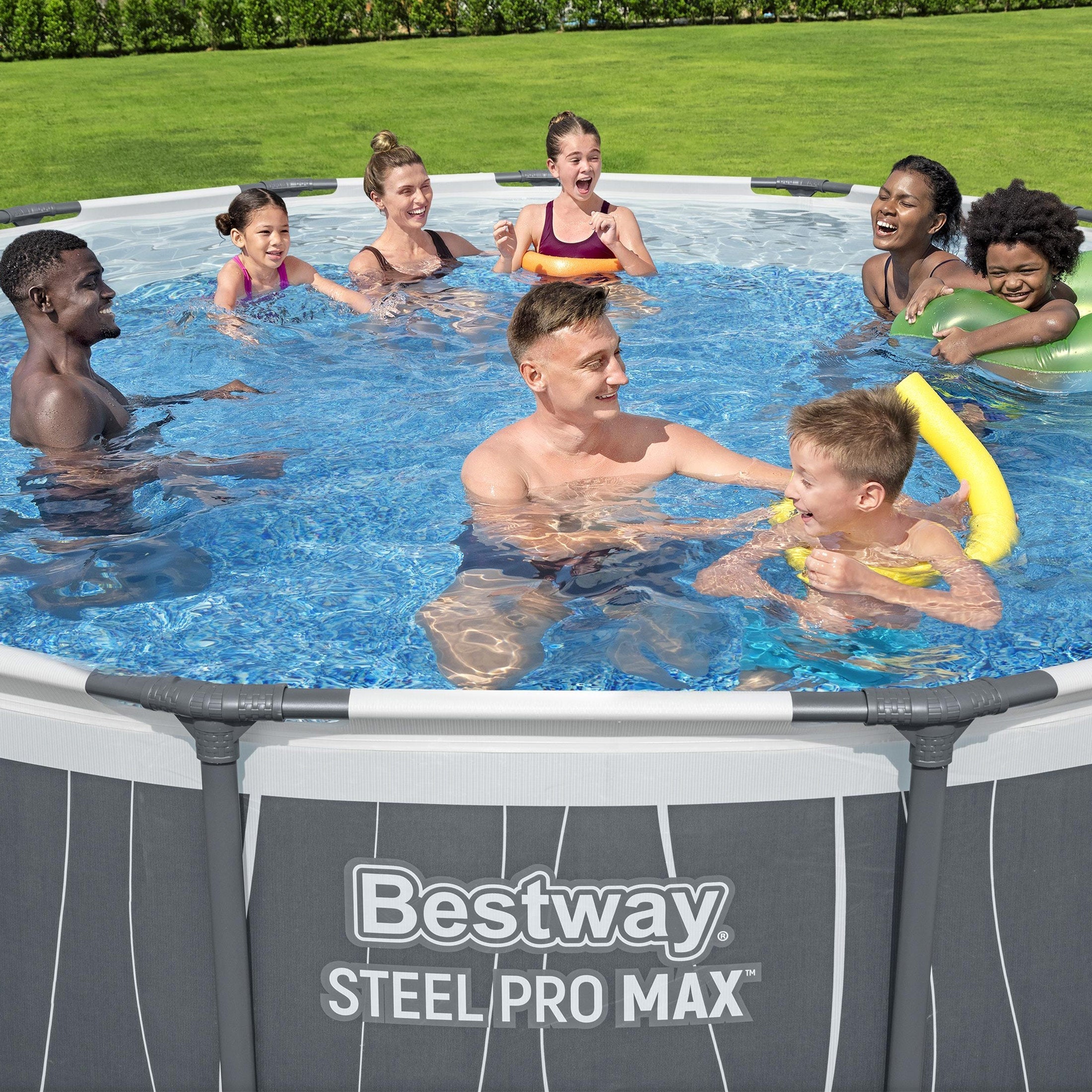 bestway steel pro max 15' x 42" round above ground pool set with led light Bestway Steel Pro MAX 15' x 42" Round Above Ground Pool Set with LED Light image 9