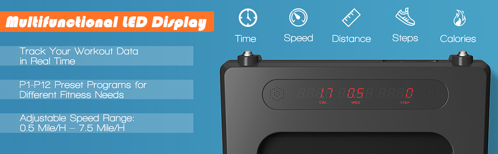 3-in-1 Treadmill with Large Desk