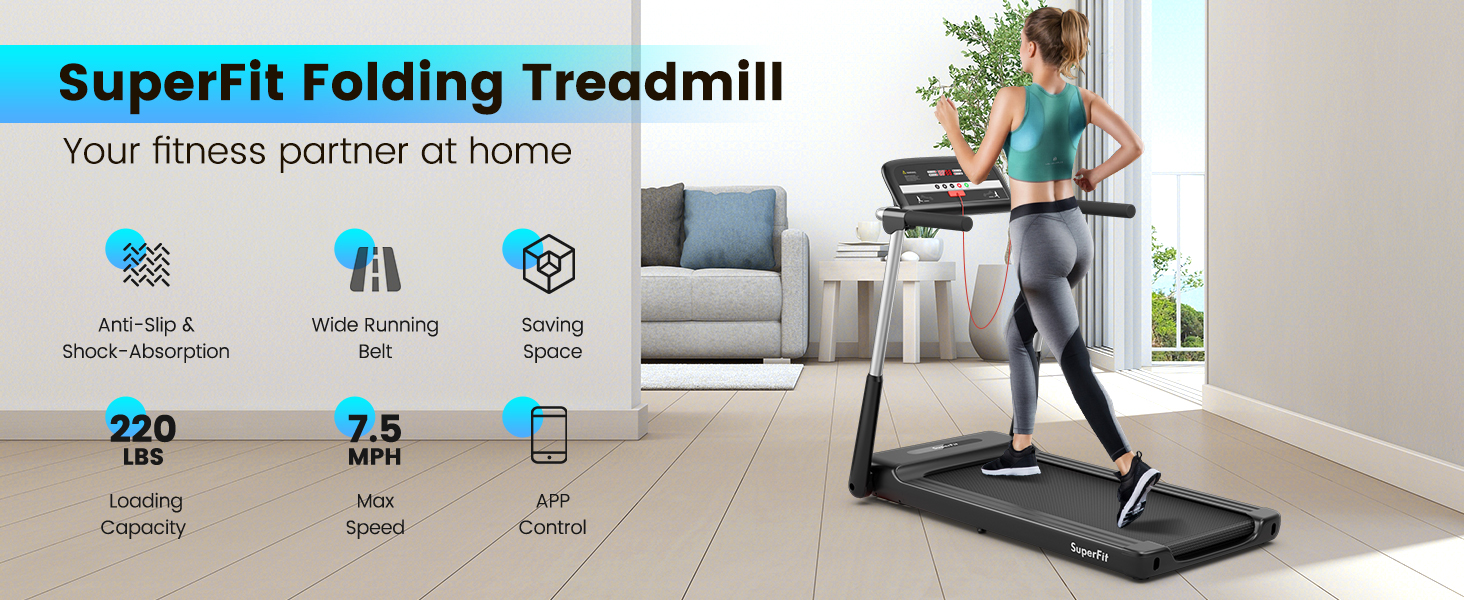 Goplus 2.25HP Folding Treadmill