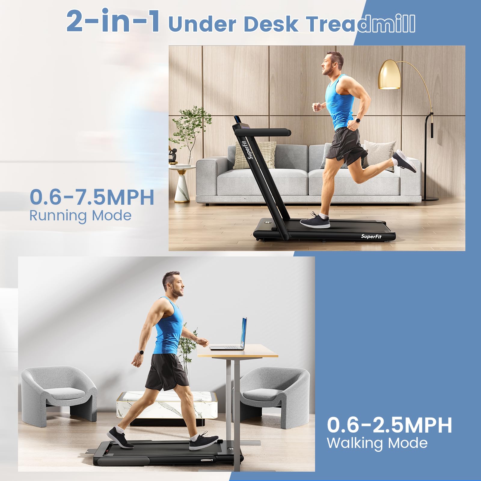 goplus 2 in 1 under desk treadmill, 2.5hp superfit folding treadmill with touch panel control, treadmills for home office goplus 2 in 1 under desk treadmill, 2.5hp superfit folding treadmill with touch panel control, treadmills for home office