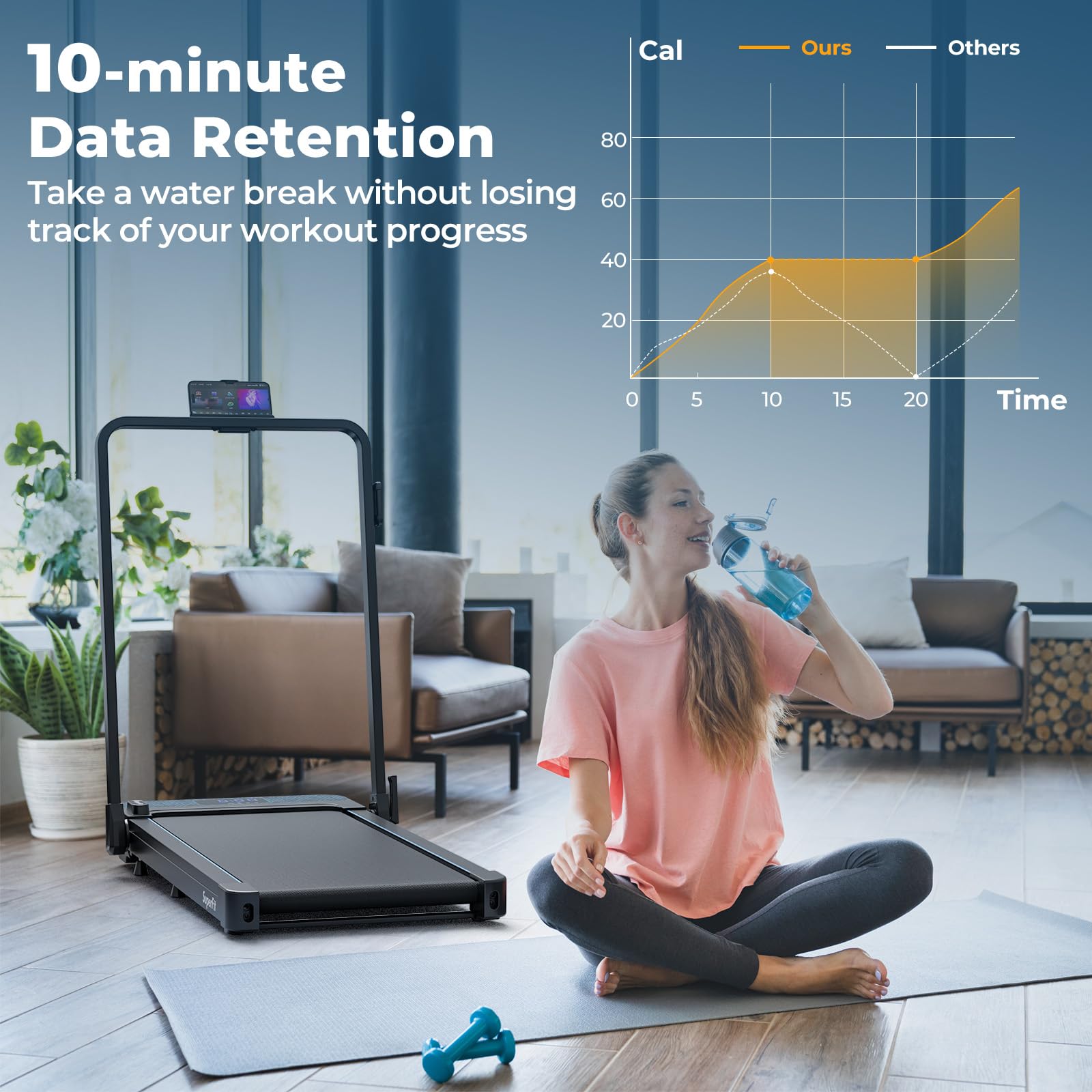 goplus 2 in 1 folding treadmill, 300 lbs capacity walking pad with handle bar, under desk treadmill with remote & app control goplus 2 in 1 folding treadmill, 300 lbs capacity walking pad with handle bar, under desk treadmill with remote & app control