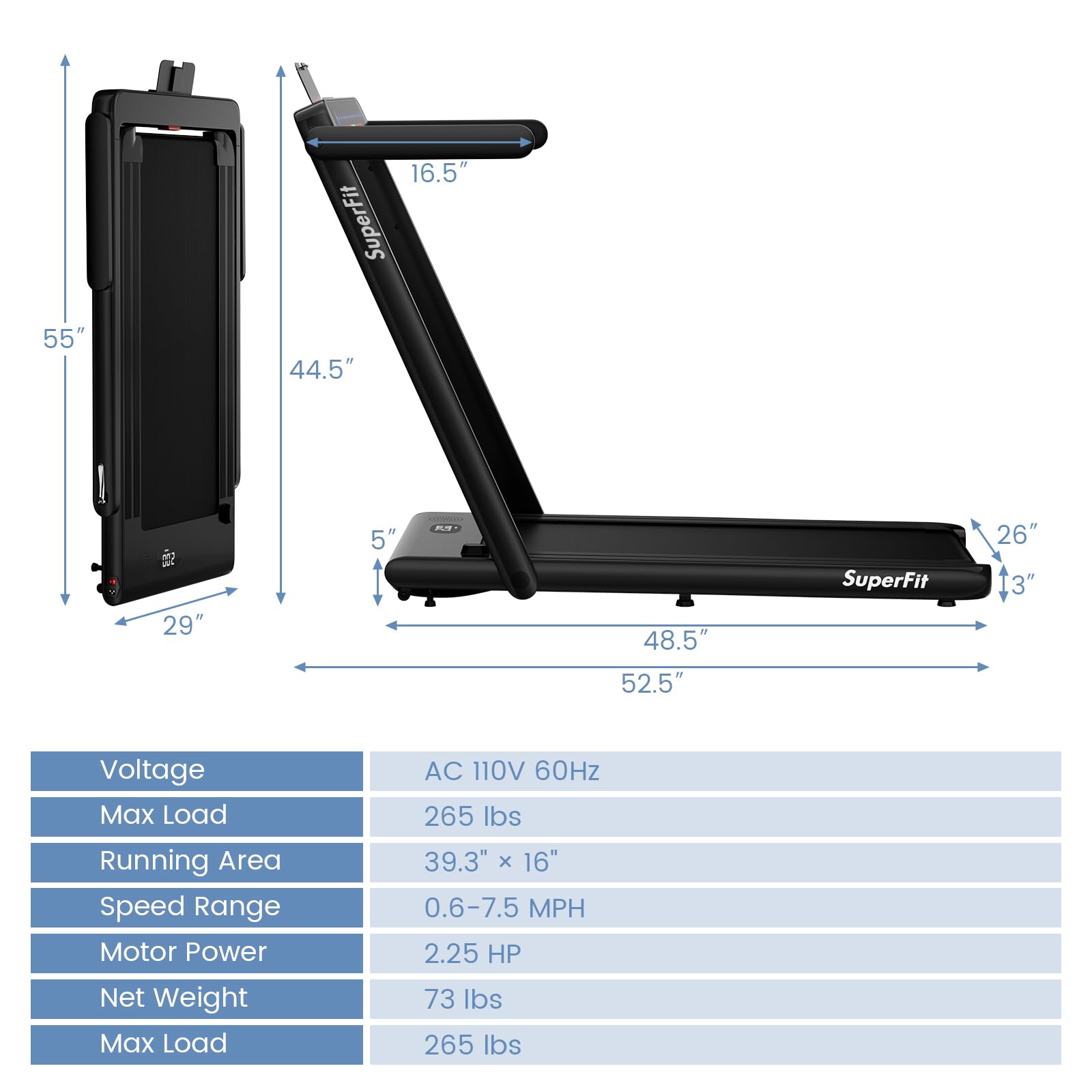 goplus 2 in 1 under desk treadmill, 2.5hp superfit folding treadmill with touch panel control, treadmills for home office goplus 2 in 1 under desk treadmill, 2.5hp superfit folding treadmill with touch panel control, treadmills for home office